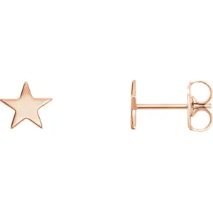 14 Karat Gold Star Studs