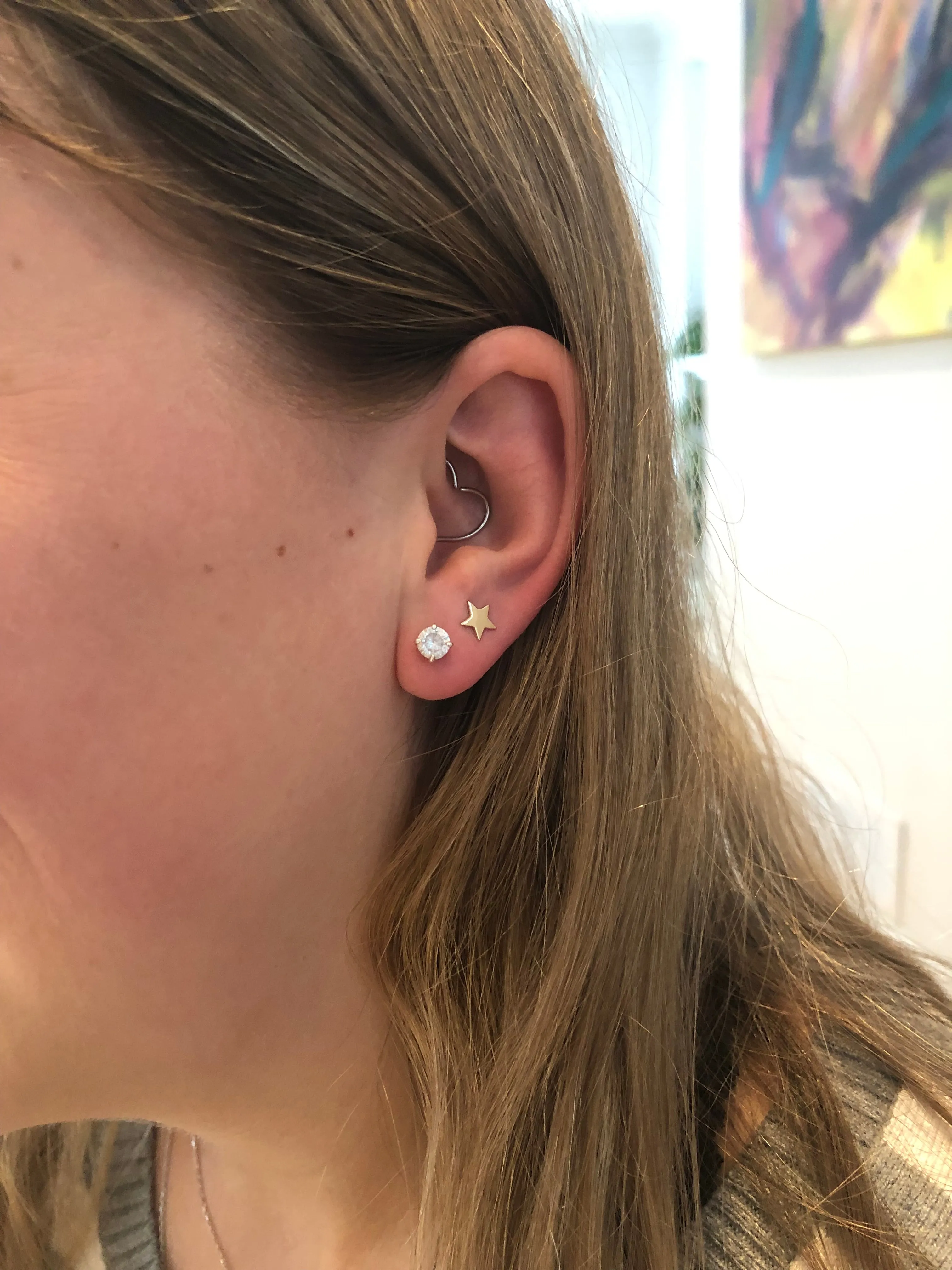 14 Karat Gold Star Studs