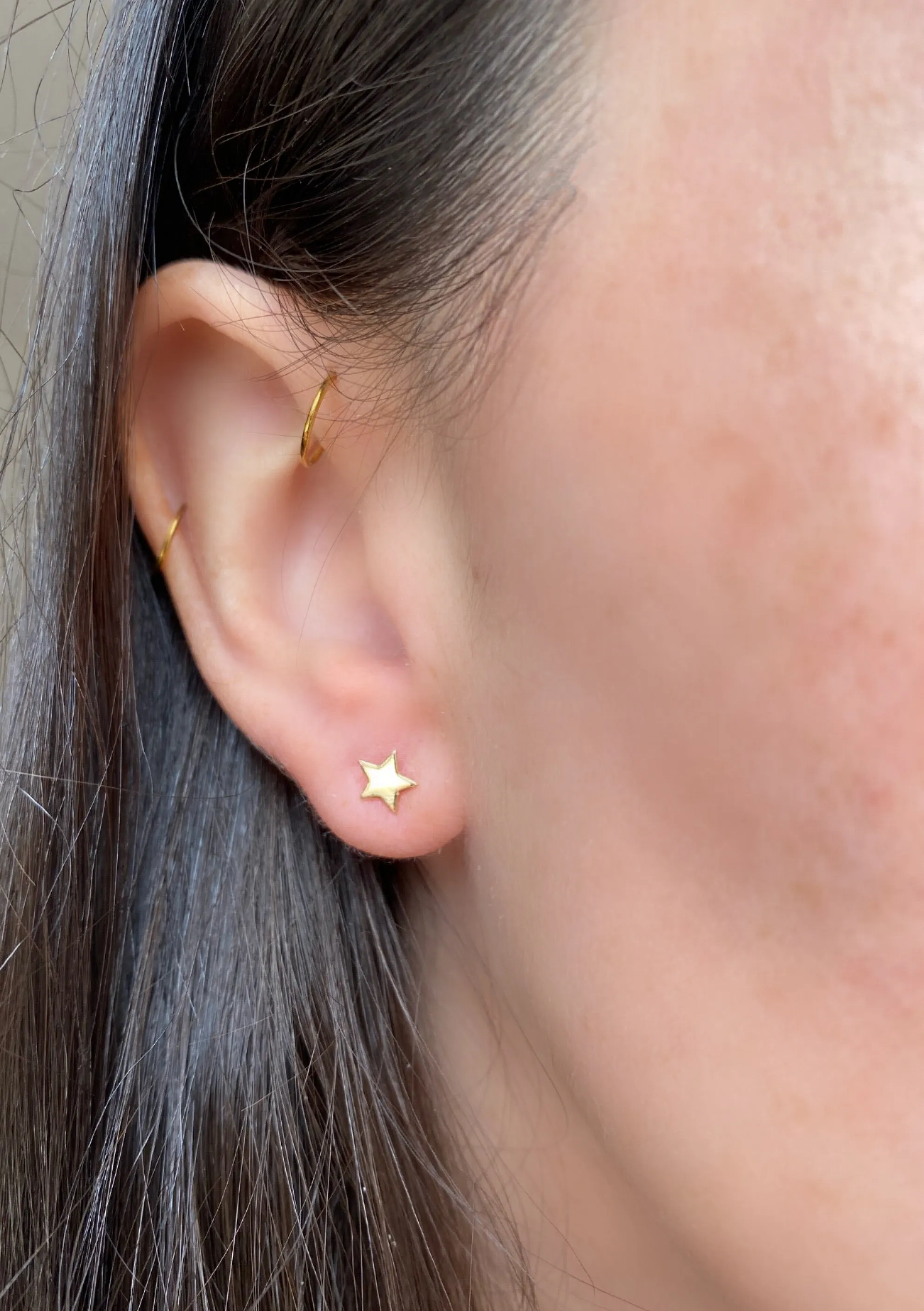 14 Karat Gold Star Studs
