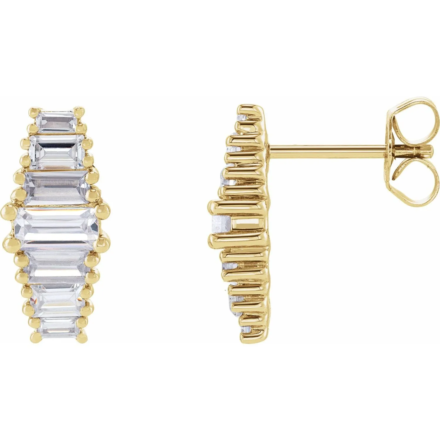 14K Gold 1 1/2ct Lab-Grown Diamond Earrings Clarity SI, Color G-H