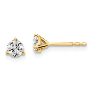 14k Gold 1/2 ct Round Lab Grown Diamond Stud Earrings VS Clarity, D-E Color