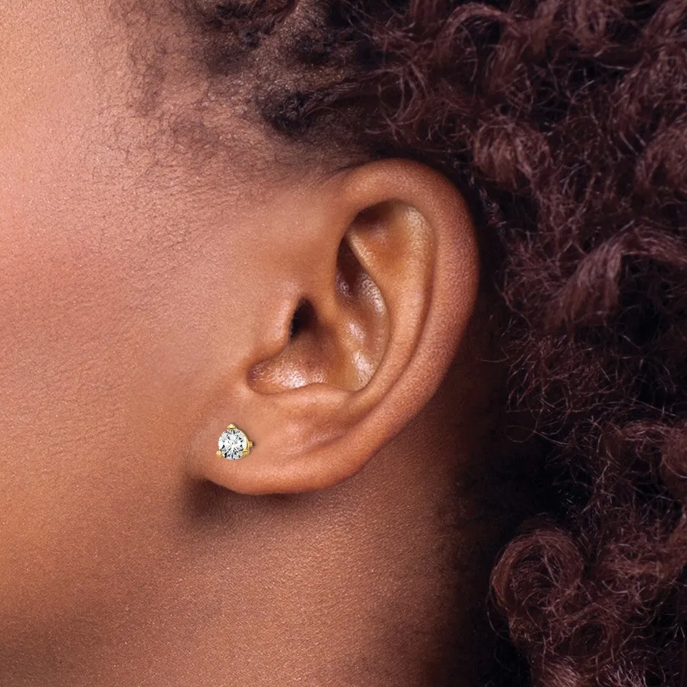 14k Gold 1/2 ct Round Lab Grown Diamond Stud Earrings VS Clarity, D-E Color