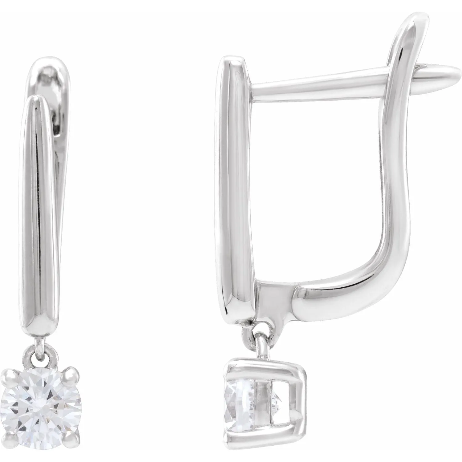 14K Gold 1/2ct Lab-Grown Diamond Dangle Earrings Clarity SI, Color G-H