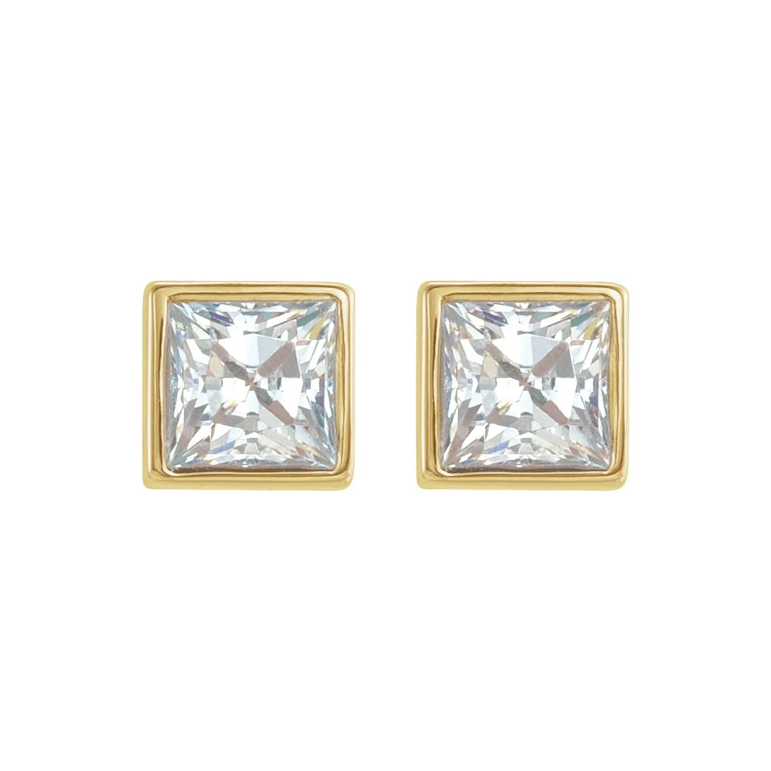 14K Gold 1/2ct Lab-Grown Diamond Stud Earrings Clarity SI, Color G-H