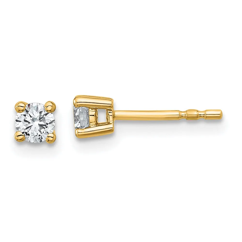 14k Gold 1/3 ct Round Lab Grown Diamond Stud Earrings VS Clarity, D-E Color