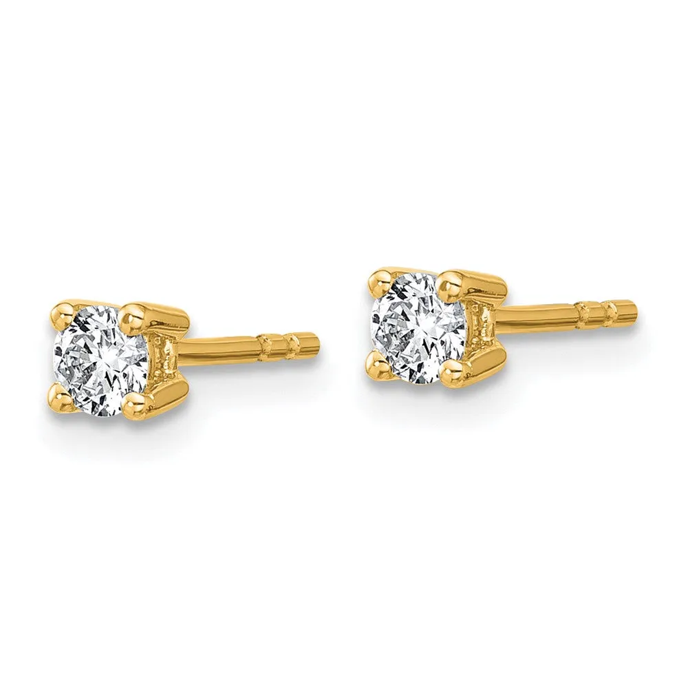 14k Gold 1/3 ct Round Lab Grown Diamond Stud Earrings VS Clarity, D-E Color