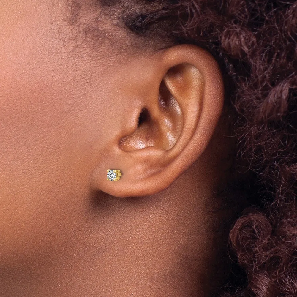 14k Gold 1/3 ct Round Lab Grown Diamond Stud Earrings VS Clarity, D-E Color