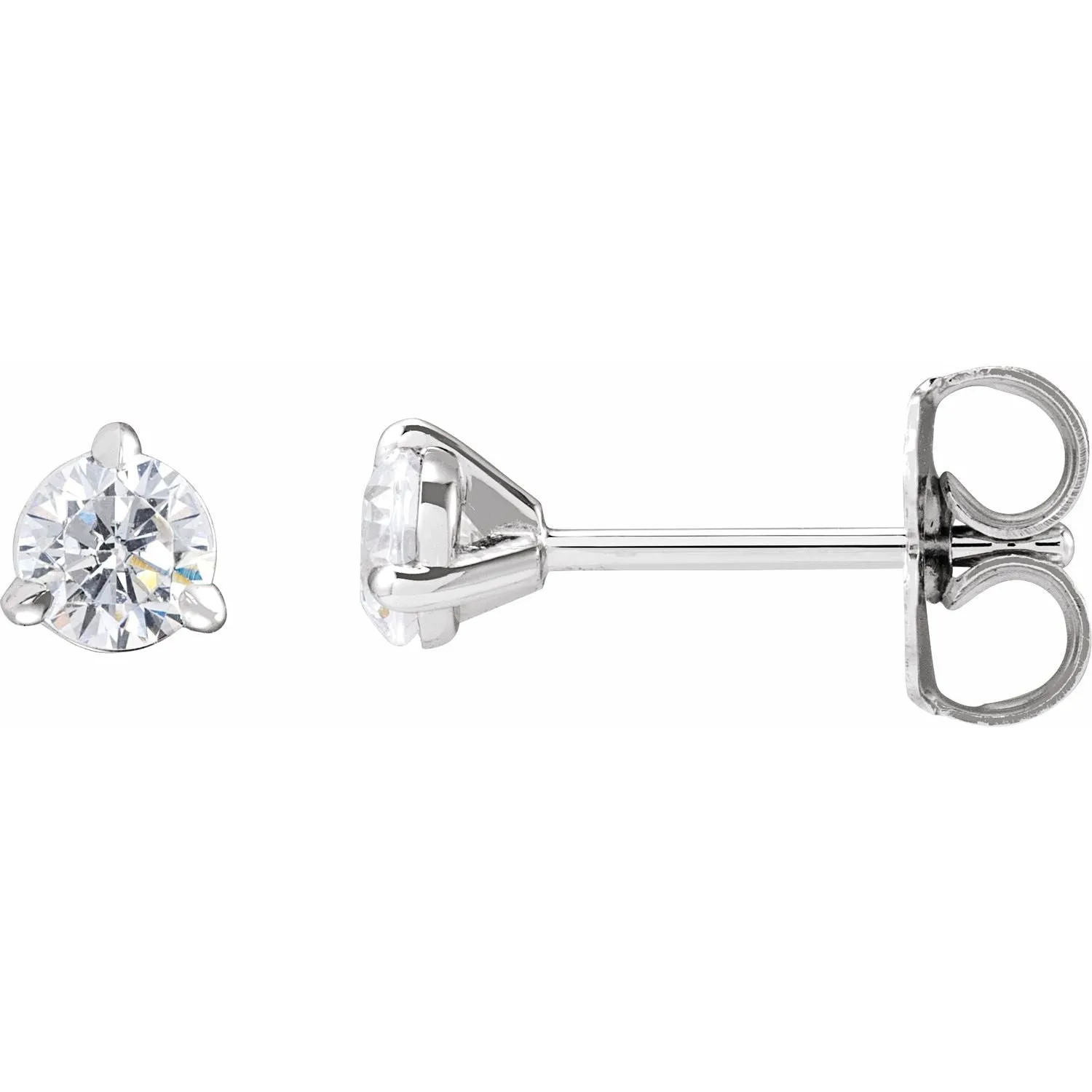 14K Gold 1/3 Lab-Grown Diamond Cocktail Stud Earrings Clarity SI, Color G-H