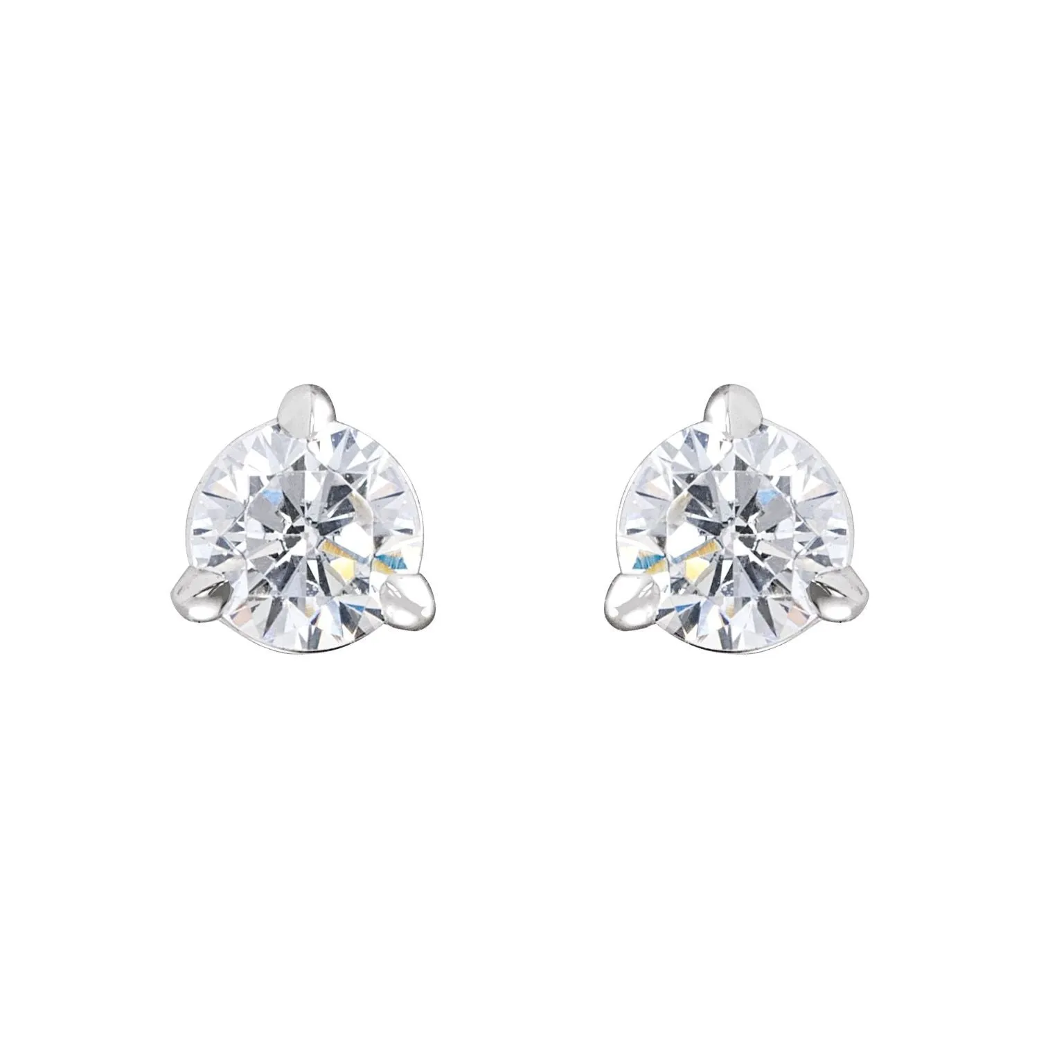 14K Gold 1/3 Lab-Grown Diamond Cocktail Stud Earrings Clarity SI, Color G-H