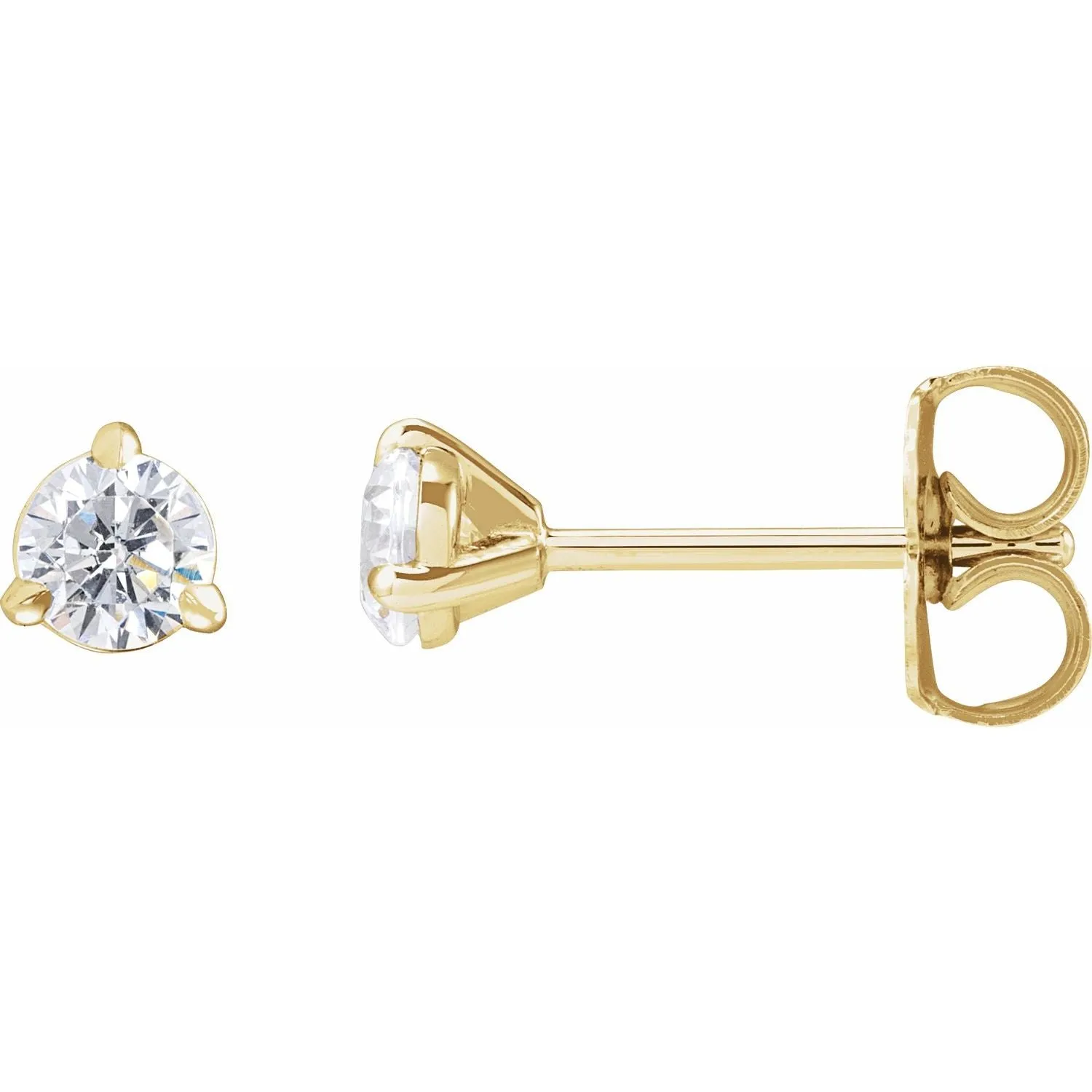 14K Gold 1/3 Lab-Grown Diamond Cocktail Stud Earrings Clarity SI, Color G-H
