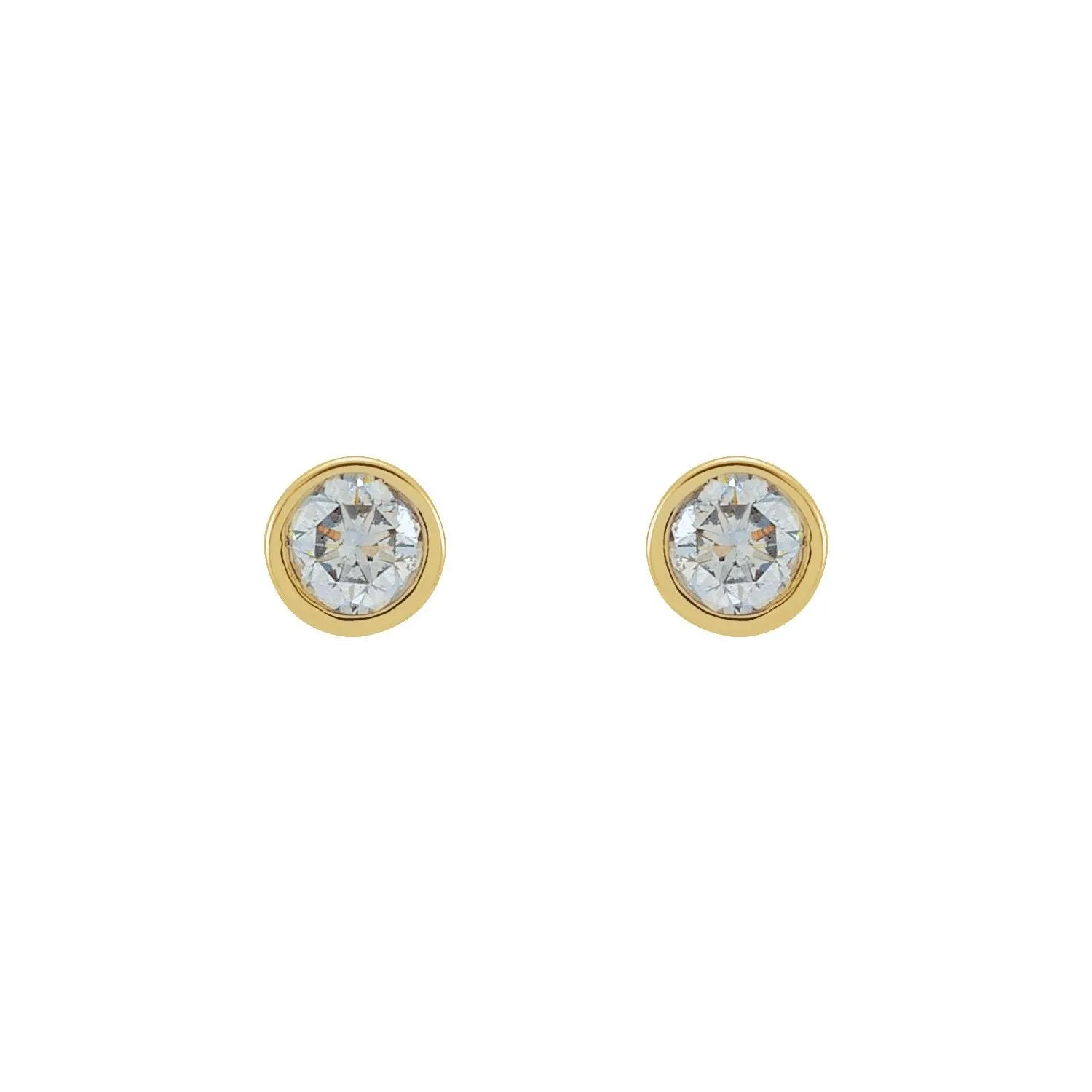 14K Gold 1/8ct Lab-Grown Diamond Stud Earrings Clarity SI, Color G-H