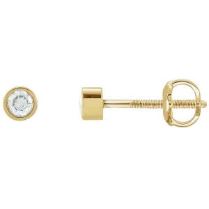 14K Gold 1/8ct Lab-Grown Diamond Stud Earrings Clarity SI, Color G-H