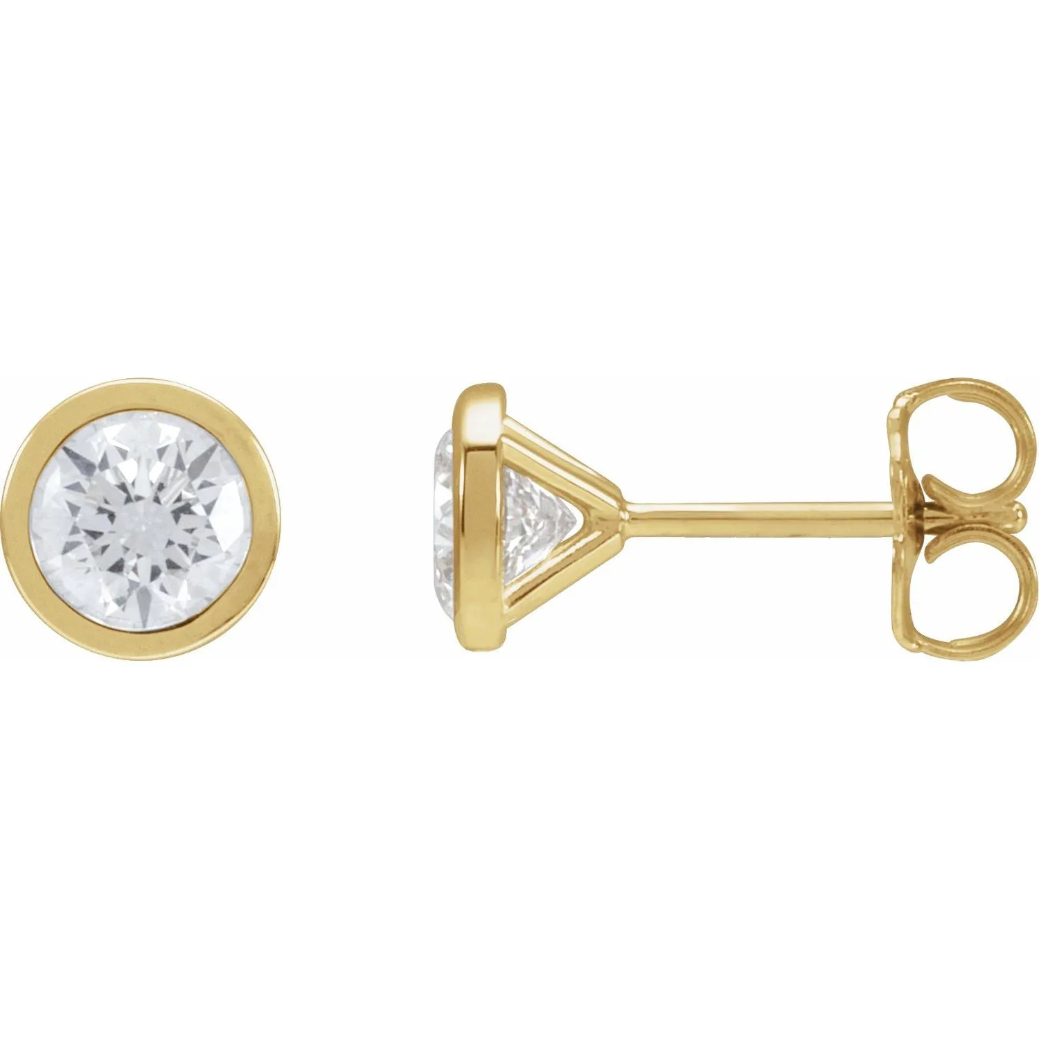 14K Gold 1ct Lab-Grown Diamond Cocktail Stud Earrings Clarity SI, Color G-H