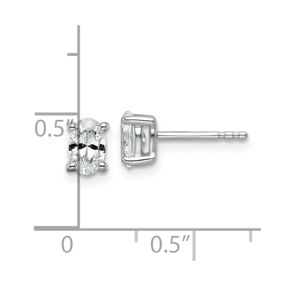 14k Gold 3/4 ct Oval Lab Grown Diamond Stud Earrings VS Clarity, D-E Color