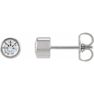 14K Gold 4 mm Round 1/2ct Lab-Grown Diamond Earrings Clarity SI, Color G-H