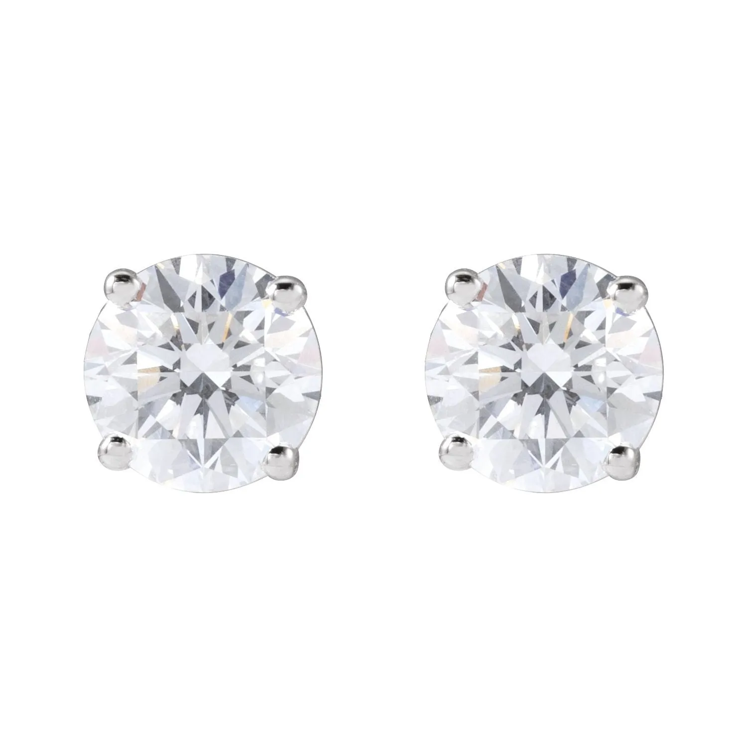 14K Gold 4ct Lab-Grown Diamond Stud Earrings Clarity VS, Color G-H
