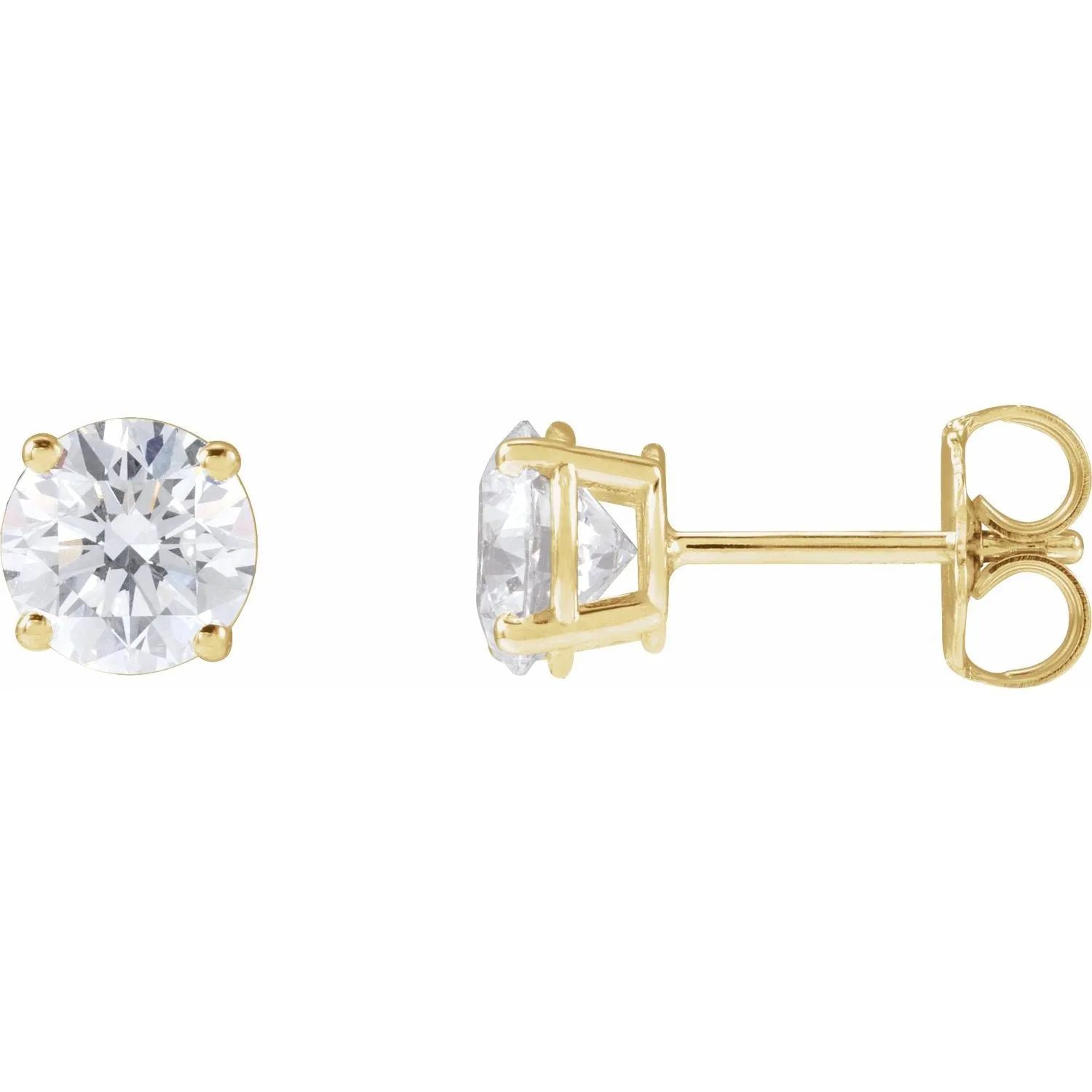 14K Gold 4ct Lab-Grown Diamond Stud Earrings Clarity VS, Color G-H