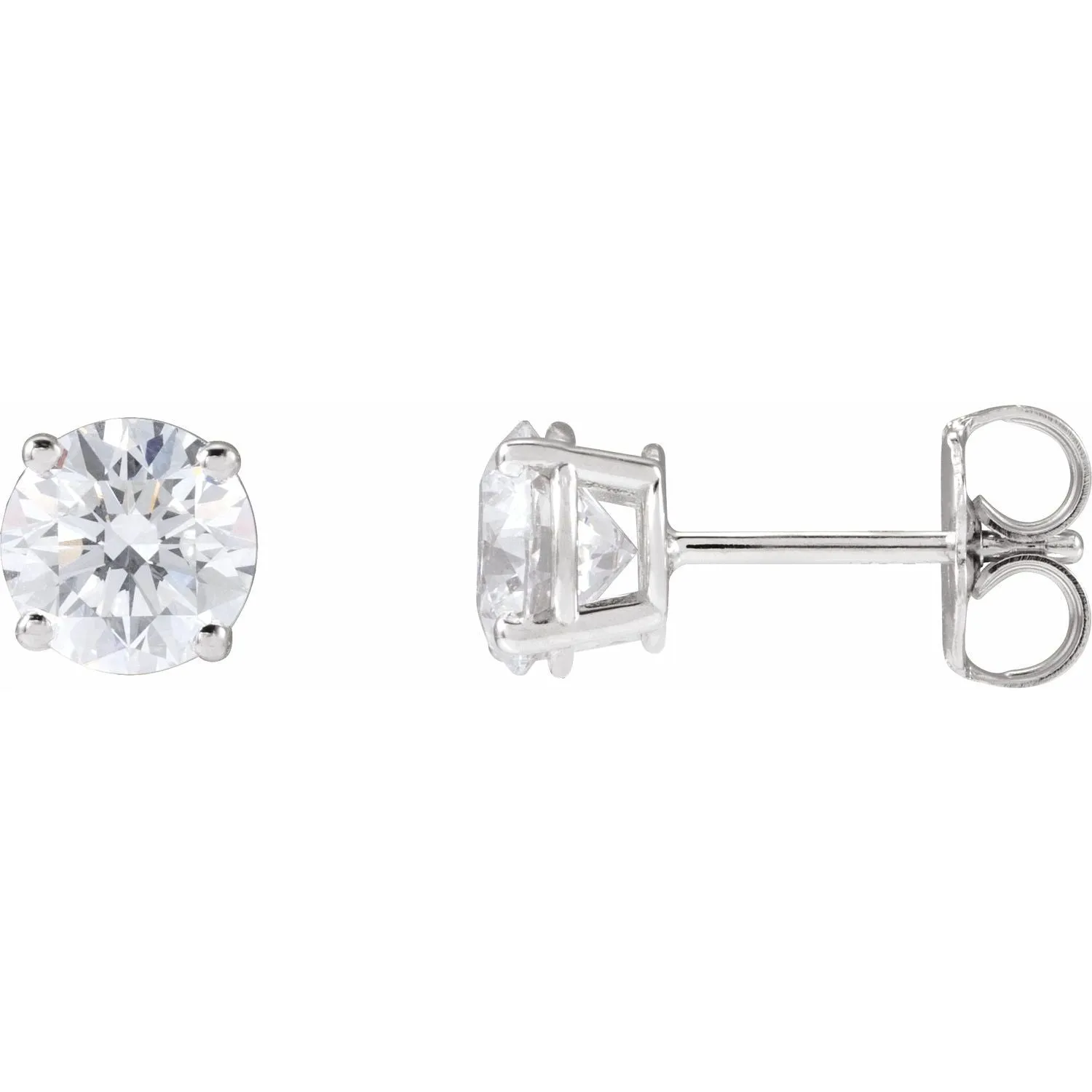 14K Gold 4ct Lab-Grown Diamond Stud Earrings Clarity VS, Color G-H