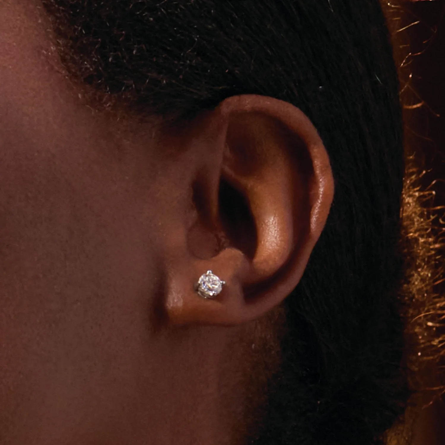 14K Gold 4ct Lab-Grown Diamond Stud Earrings Clarity VS, Color G-H