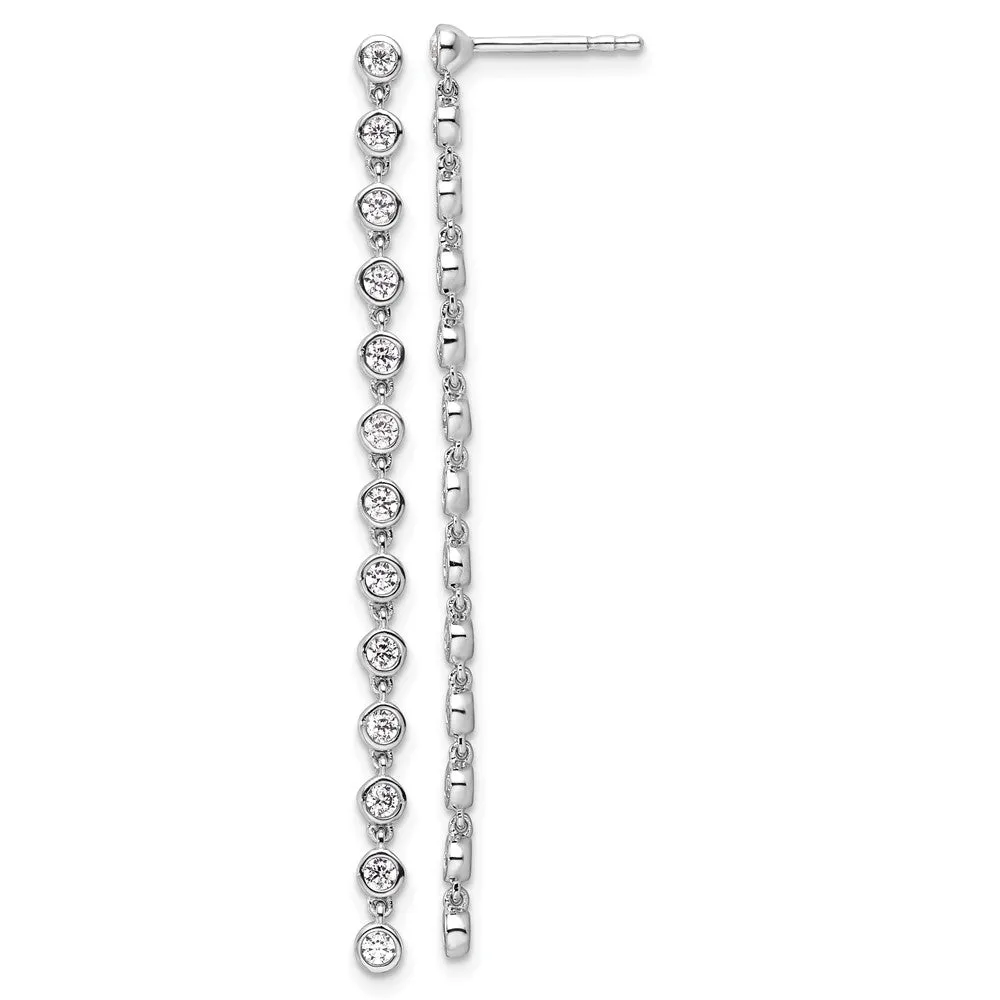 14k Gold 5/8 ct Lab Grown Diamond Graduated Dangle Earrings VS Clarity, D-E Color