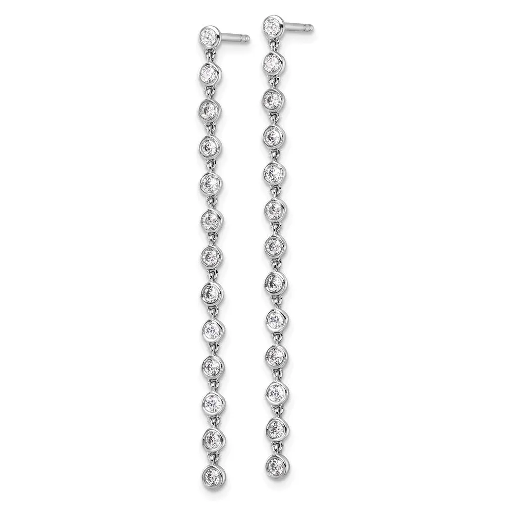 14k Gold 5/8 ct Lab Grown Diamond Graduated Dangle Earrings VS Clarity, D-E Color