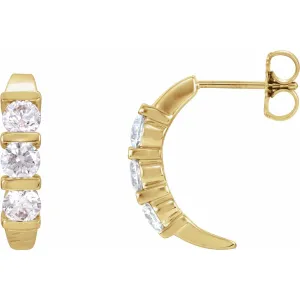 14K Gold 9/10ct Lab-Grown Diamond Earrings Clarity SI, Color G-H