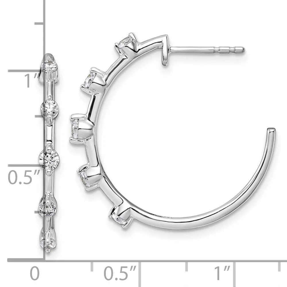 14K White Gold 0.45 ct Lab Grown Diamond Hoop Earrings VS Clarity, G-H Color