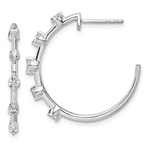 14K White Gold 0.45 ct Lab Grown Diamond Hoop Earrings VS Clarity, G-H Color