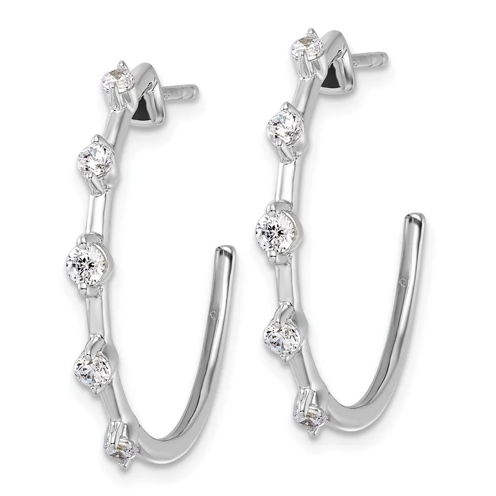 14K White Gold 0.45 ct Lab Grown Diamond Hoop Earrings VS Clarity, G-H Color