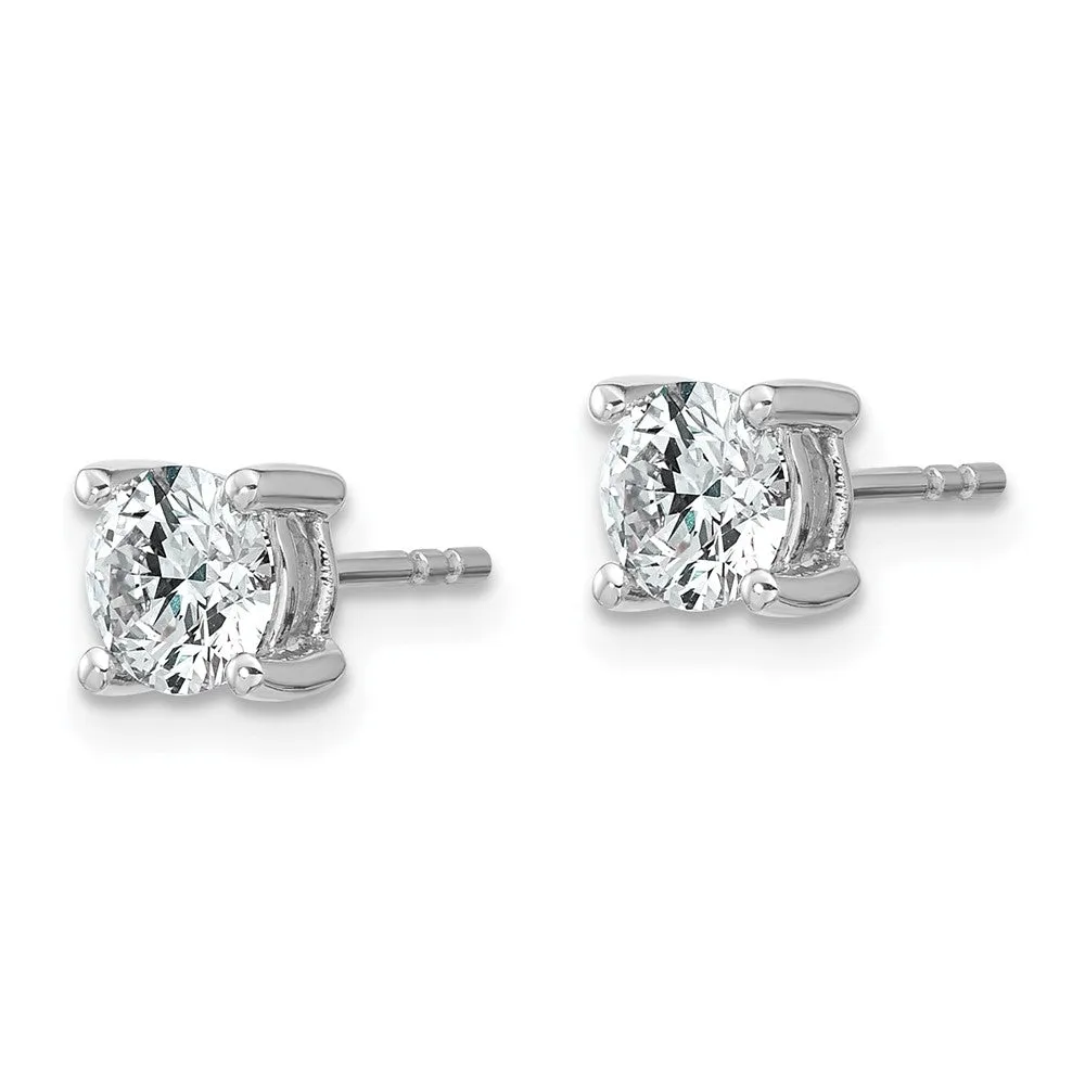 14k White Gold 1 1/10 ct Round Lab Grown Diamond Stud Earrings VS Clarity, G-H Color