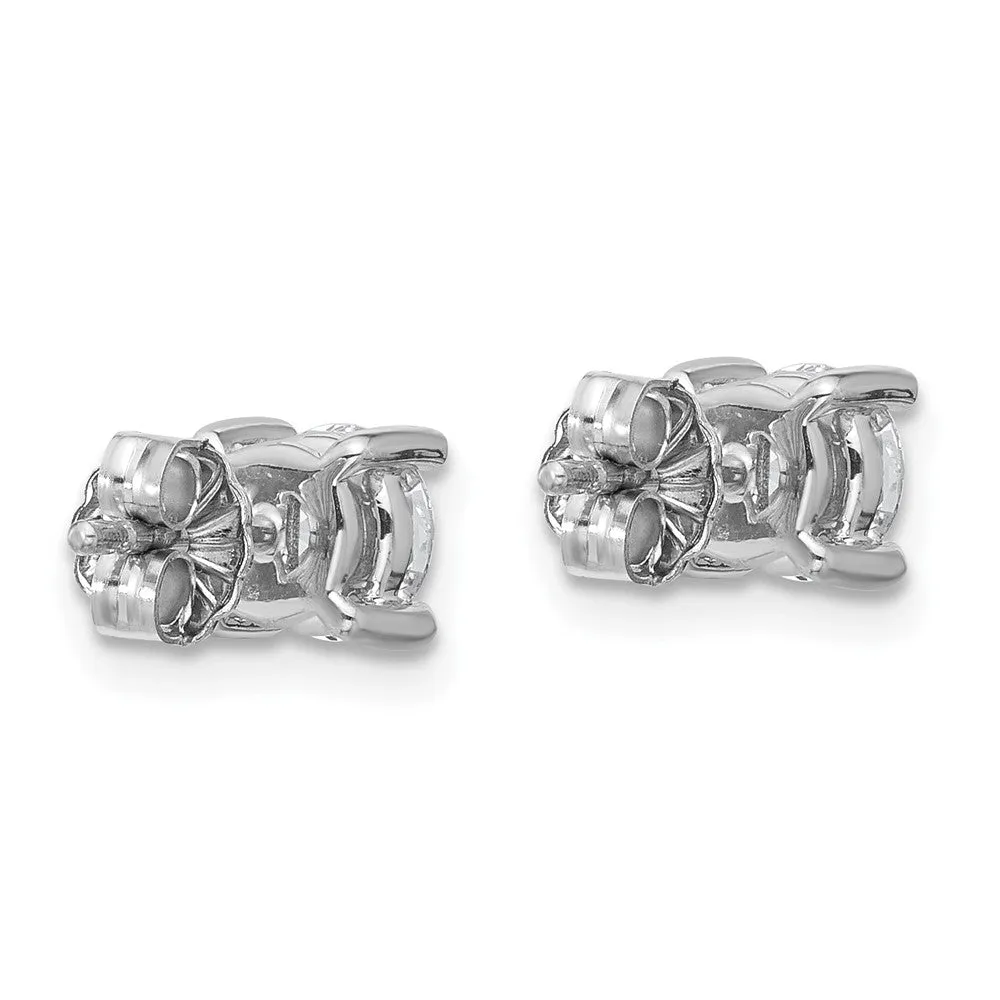 14k White Gold 1 1/10 ct Round Lab Grown Diamond Stud Earrings VS Clarity, G-H Color
