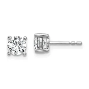 14k White Gold 1 1/10 ct Round Lab Grown Diamond Stud Earrings VS Clarity, G-H Color