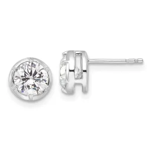 14k White Gold 1 1/2 ct Lab Grown Diamond Solitaire Stud Earrings VS Clarity, D-E Color