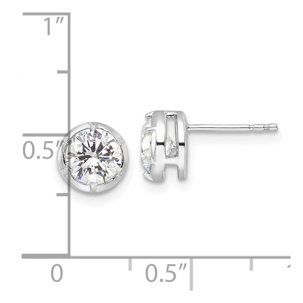 14k White Gold 1 1/2 ct Lab Grown Diamond Solitaire Stud Earrings VS Clarity, D-E Color