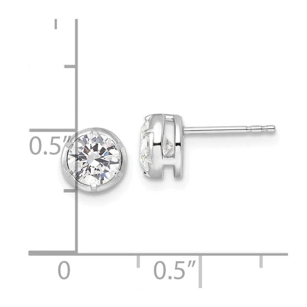 14k White Gold 1 ct Lab Grown Diamond Solitaire Stud Earrings VS Clarity, D-E Color