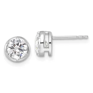 14k White Gold 1 ct Lab Grown Diamond Solitaire Stud Earrings VS Clarity, D-E Color