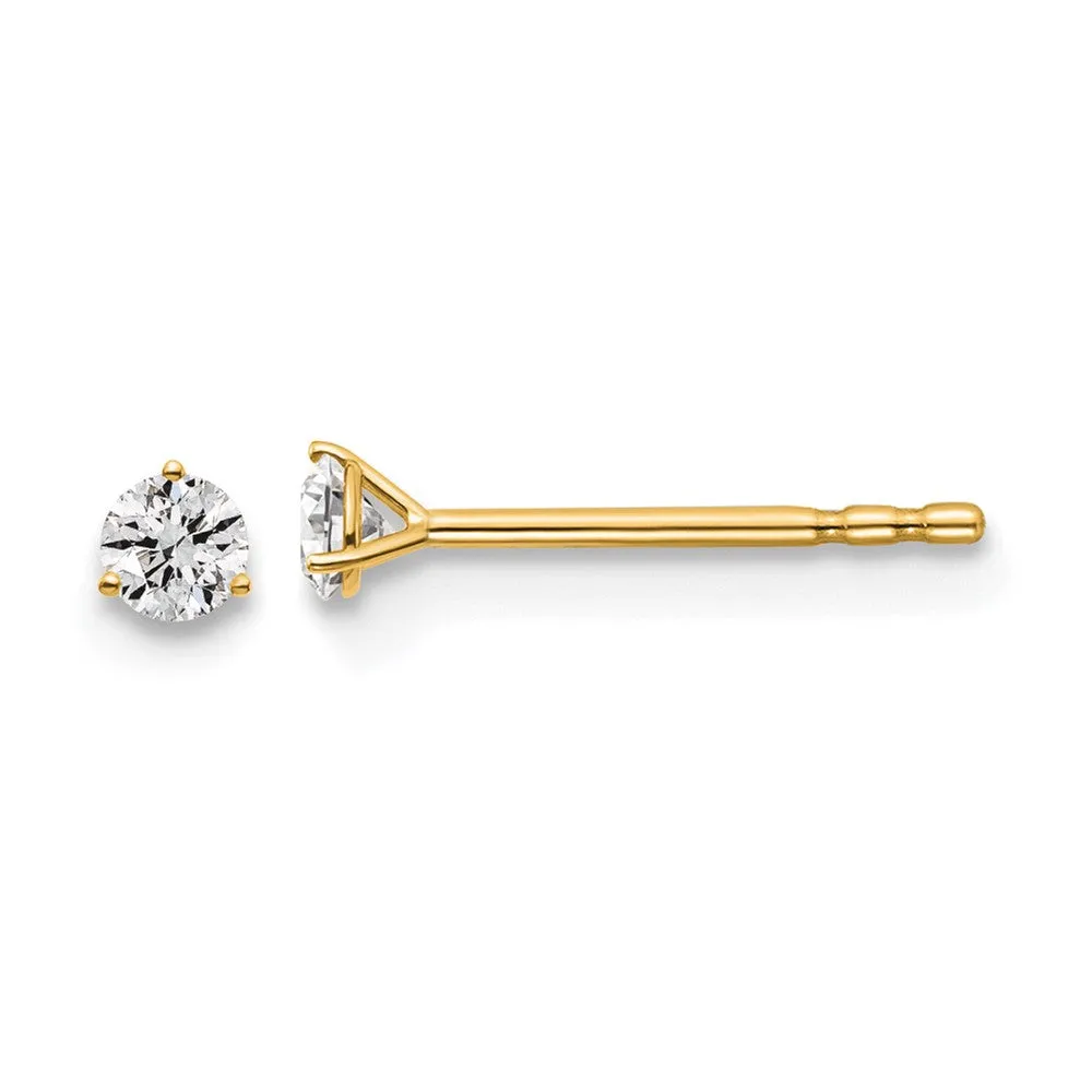 14k White Gold 1/10 ct Round Lab Grown Diamond Stud Earrings VS Clarity, D-E Color