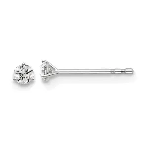 14k White Gold 1/10 ct Round Lab Grown Diamond Stud Earrings VS Clarity, D-E Color
