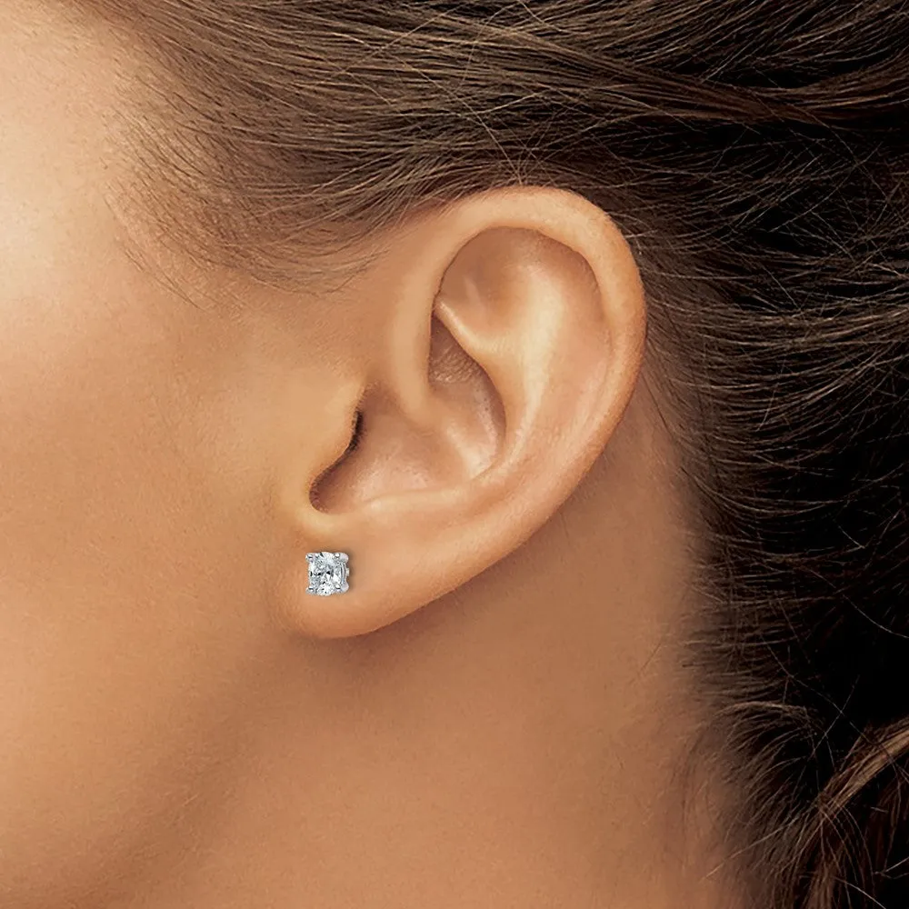 14K White Gold 1/2 Ct Lab Grown Diamond 5x4mm Oval Stud Earrings VS Clarity, D-E Color