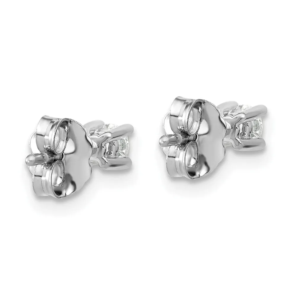 14k White Gold 1/5 ct Round Lab Grown Diamond Stud Earrings VS Clarity, D-E Color