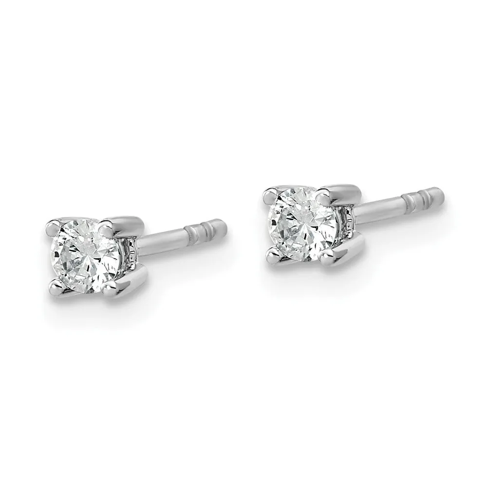 14k White Gold 1/5 ct Round Lab Grown Diamond Stud Earrings VS Clarity, D-E Color