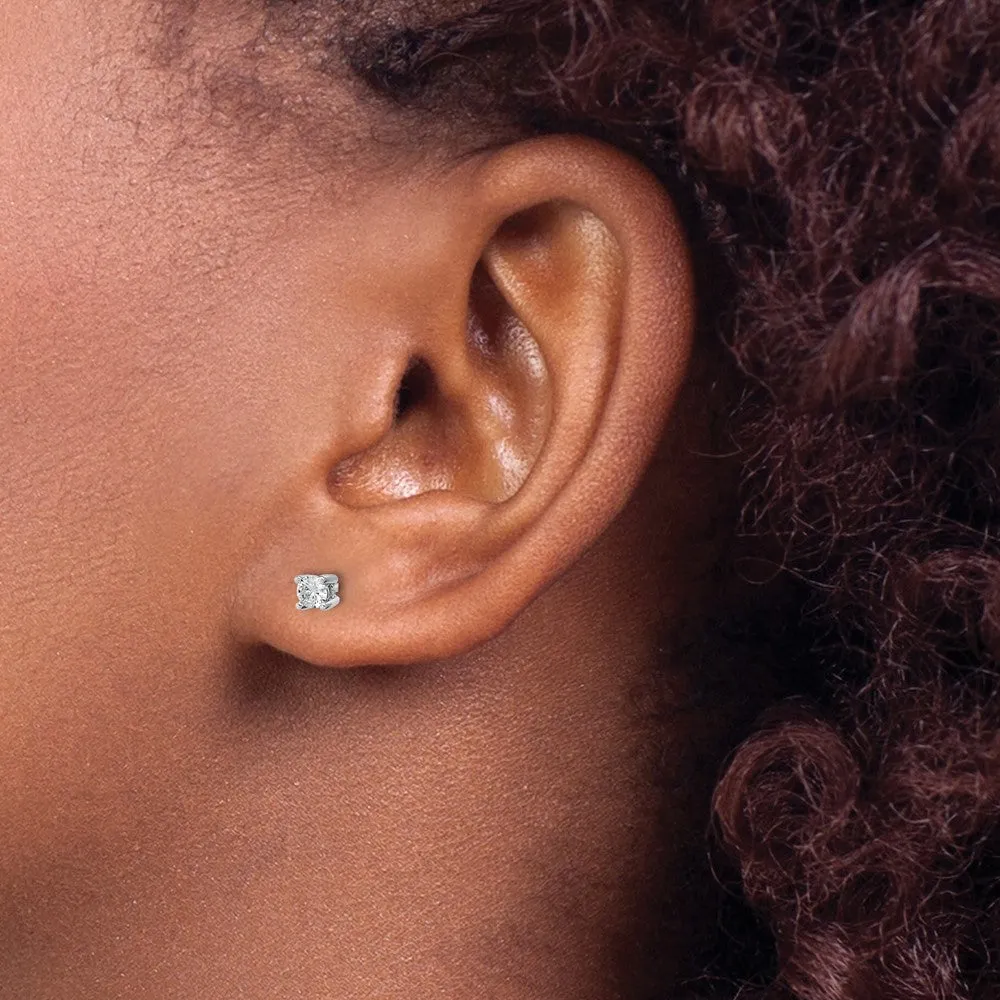 14k White Gold 1/5 ct Round Lab Grown Diamond Stud Earrings VS Clarity, D-E Color