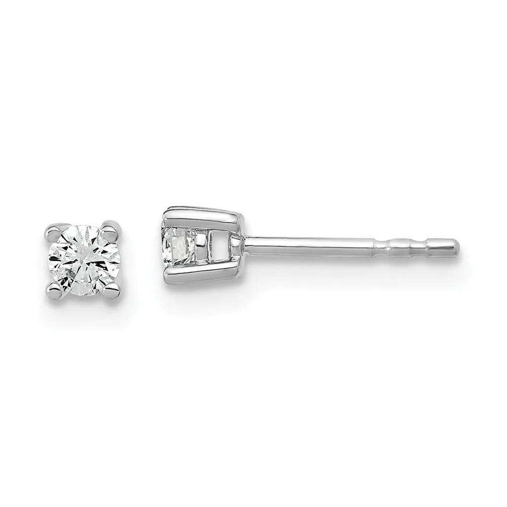 14k White Gold 1/5 ct Round Lab Grown Diamond Stud Earrings VS Clarity, D-E Color