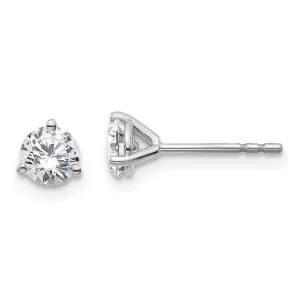 14k White Gold 2/3 ct Round Lab Grown Diamond Stud Earrings VS Clarity, D-E Color