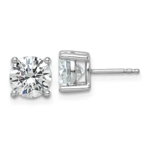 14k White Gold 3 ct Round Lab Grown Diamond Stud Earrings VS Clarity, G-H Color