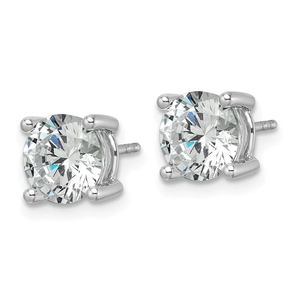 14k White Gold 3 ct Round Lab Grown Diamond Stud Earrings VS Clarity, G-H Color
