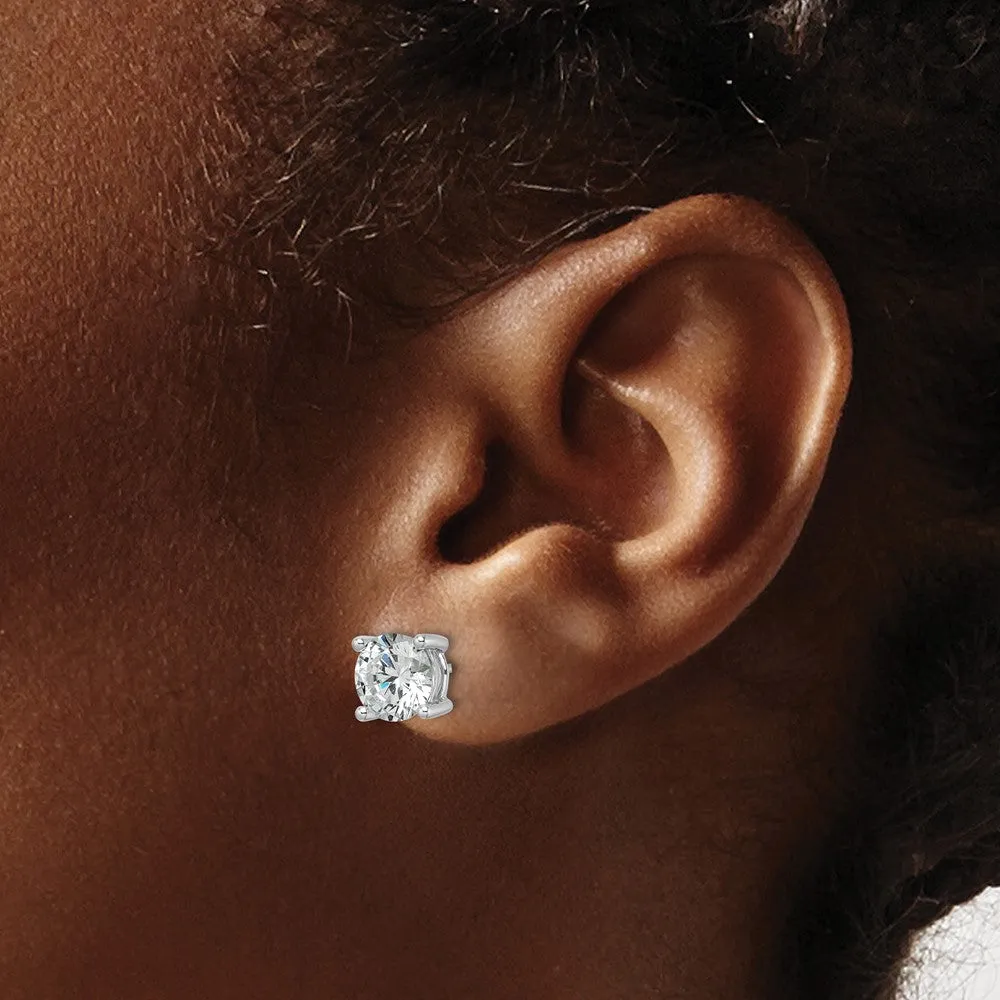 14k White Gold 3 ct Round Lab Grown Diamond Stud Earrings VS Clarity, G-H Color