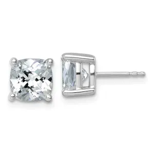 14k White Gold 5ctw Cushion Lab Grown Diamond Stud Earrings VS Clarity, G-H Color