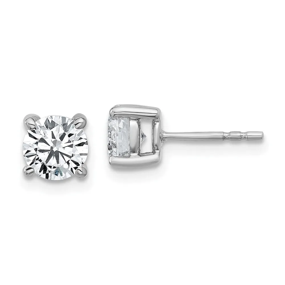 14k Yellow Gold 1 3/8 ct Round Lab Grown Diamond Stud Earrings VS Clarity, G-H Color