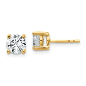 14k Yellow Gold 1 3/8 ct Round Lab Grown Diamond Stud Earrings VS Clarity, G-H Color